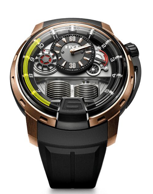 Replica HYT H1 BLACK DLC-PINK GOLD 148-DG-22-GF-RU Watch